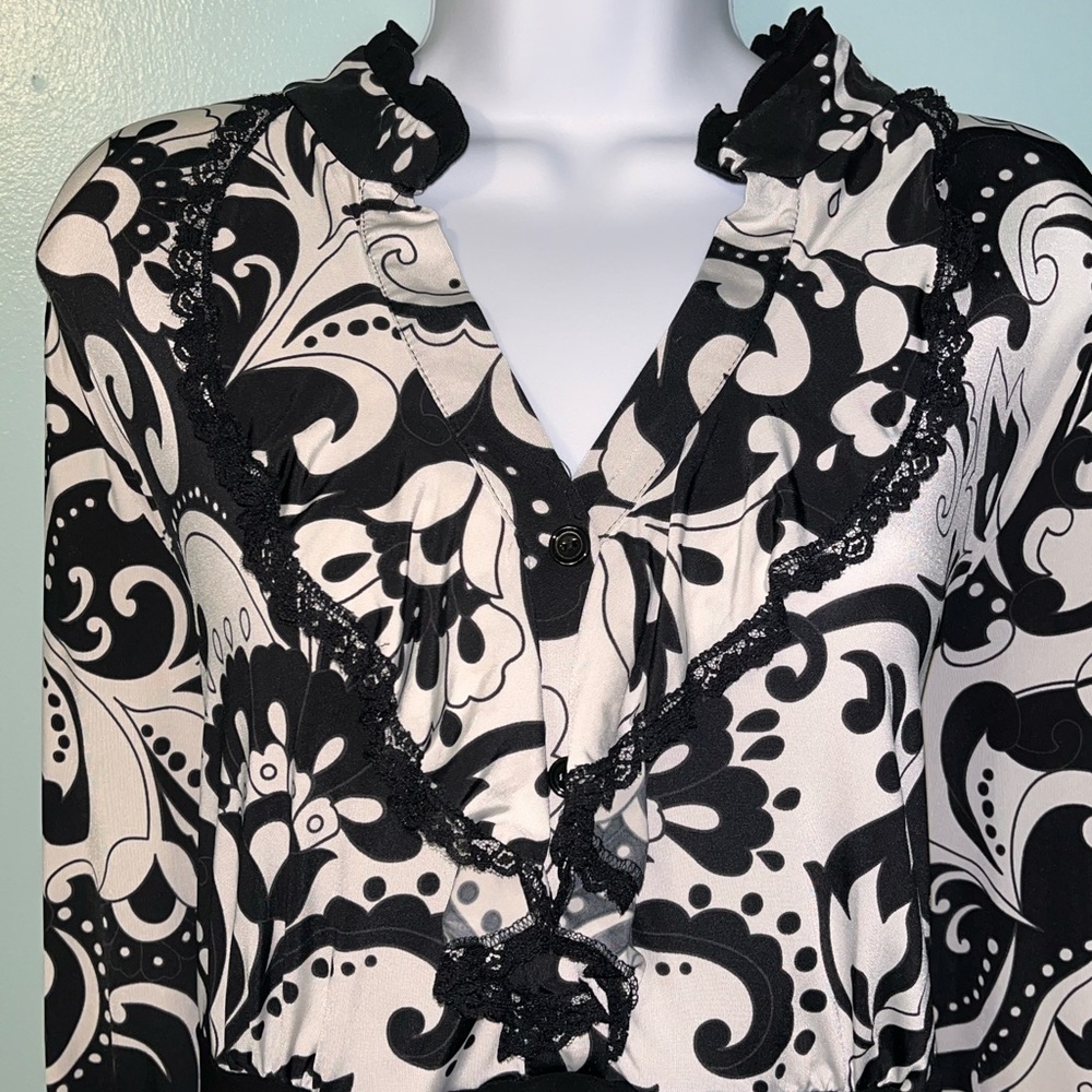 New Directions Blouse Size 2X Black /White - Picture 4 of 10